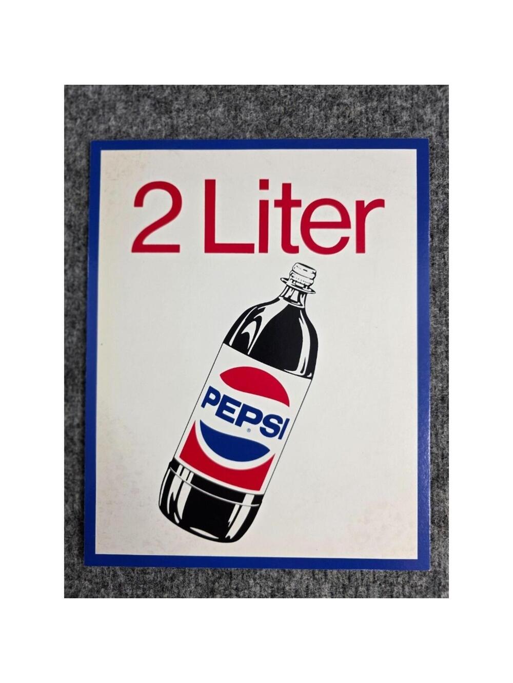 Vintage Pepsi 2 Liter Bottle Advertising Sign 8×10 Cardboard Display Panel